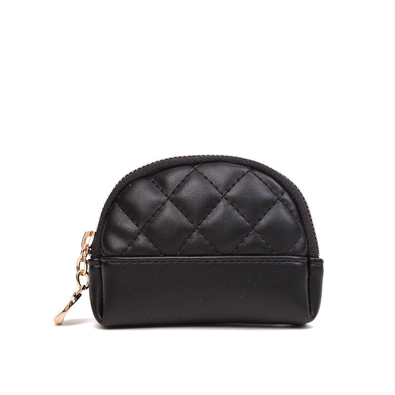 女钱包工厂直销-新款拉链手拿包女士零钱包短款菱格卡包 一件代发