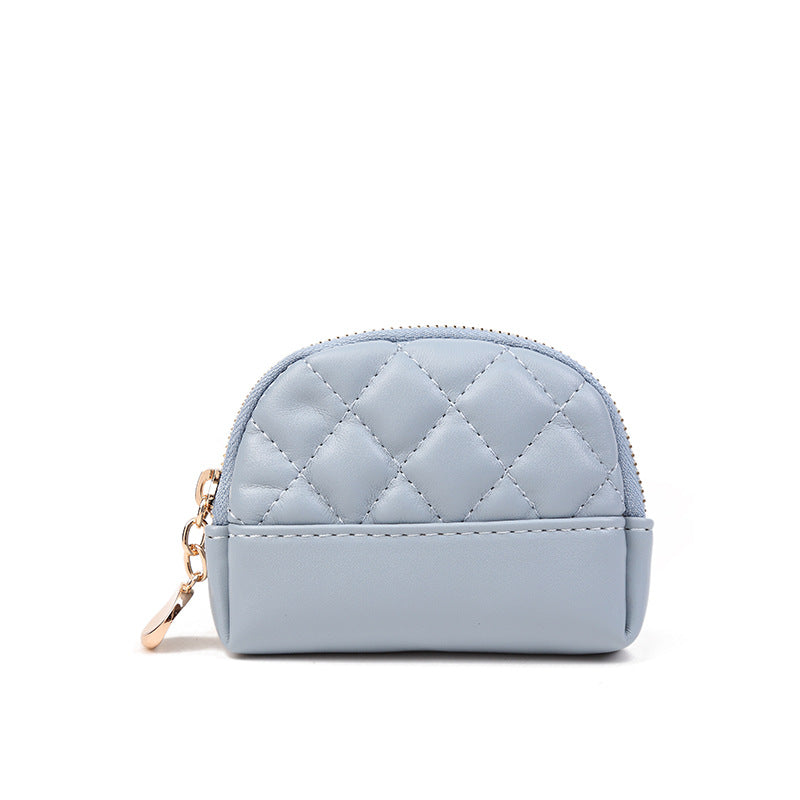 女钱包工厂直销-新款拉链手拿包女士零钱包短款菱格卡包 一件代发