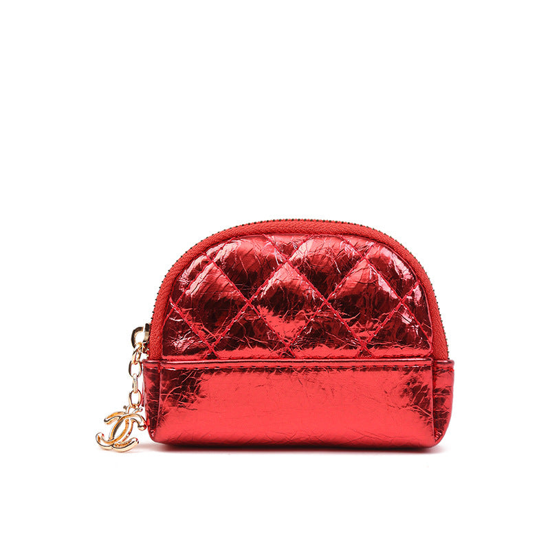 女钱包工厂直销-新款拉链手拿包女士零钱包短款菱格卡包 一件代发