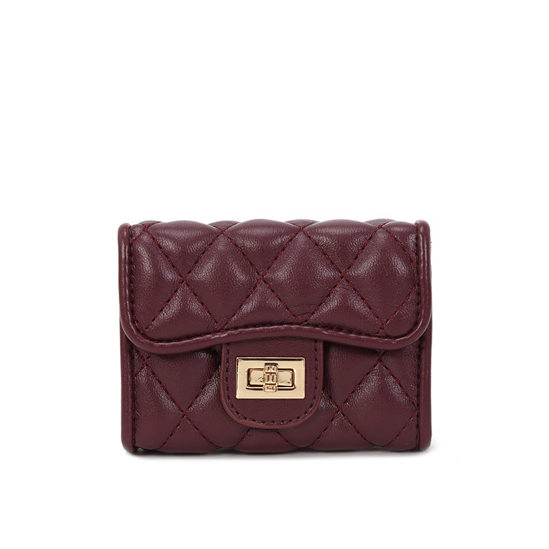 包包女2025新款零钱包包时尚多卡位卡包小香风菱格钱包 一件代发