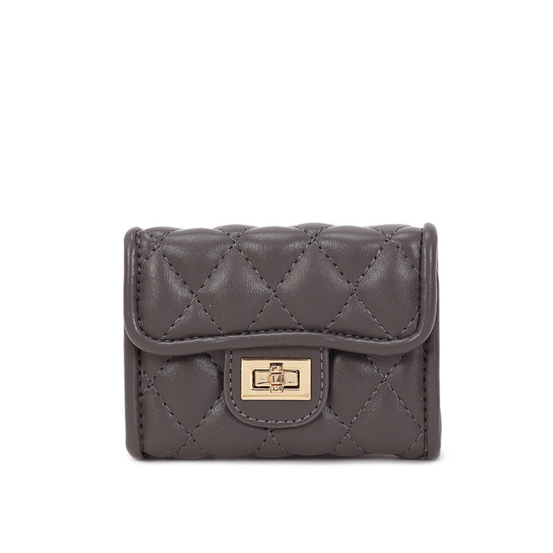 包包女2025新款零钱包包时尚多卡位卡包小香风菱格钱包 一件代发