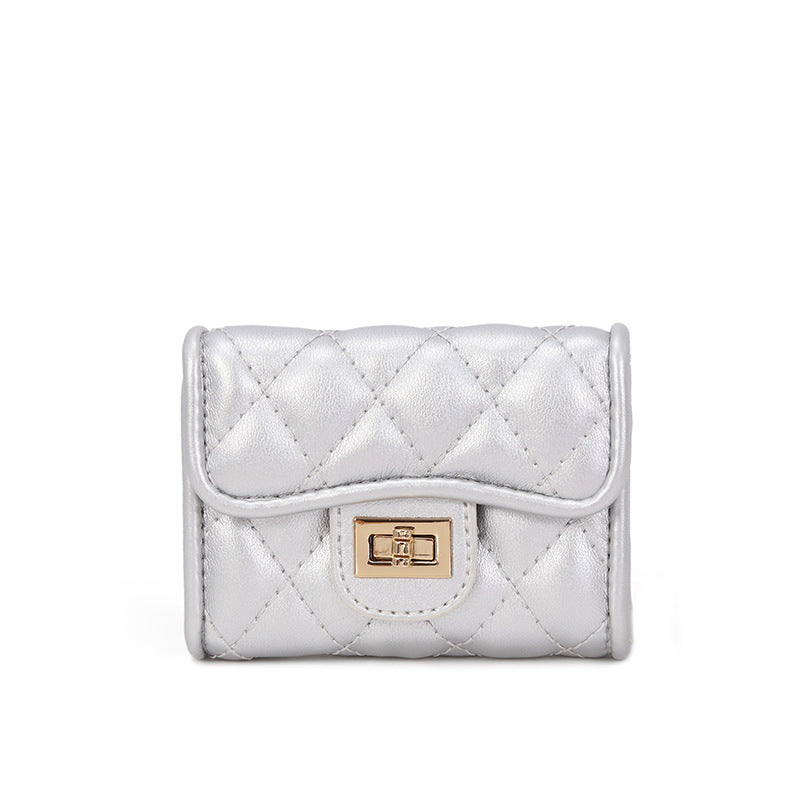 包包女2025新款零钱包包时尚多卡位卡包小香风菱格钱包 一件代发