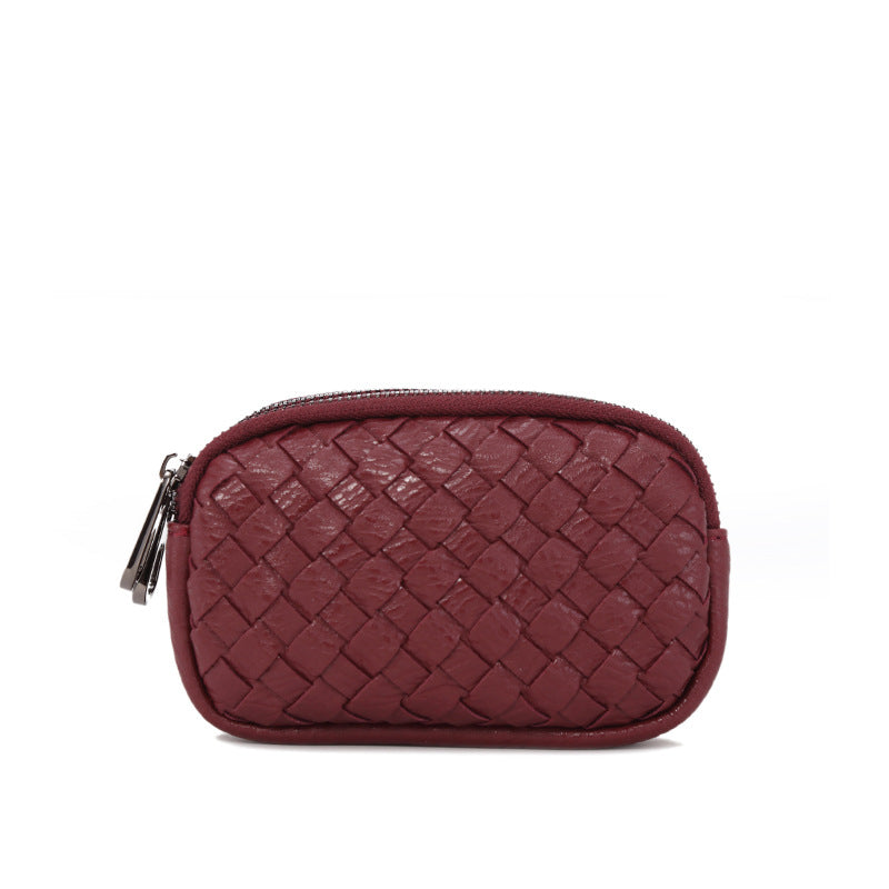 零钱包2024新款钱包女手工编织多隔层卡包方便收纳钥匙包