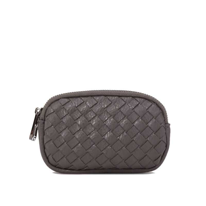 零钱包2024新款钱包女手工编织多隔层卡包方便收纳钥匙包