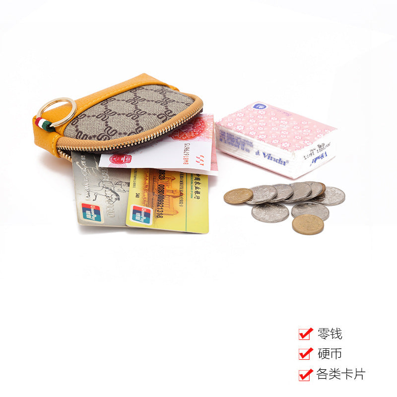 2025春季 女包欧美印花女零钱包钱夹PVC撞色小拉链包包 一件代发