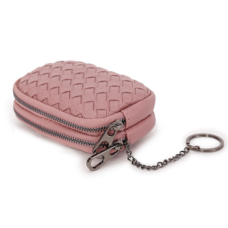 零钱包2024新款钱包女手工编织多隔层卡包方便收纳钥匙包