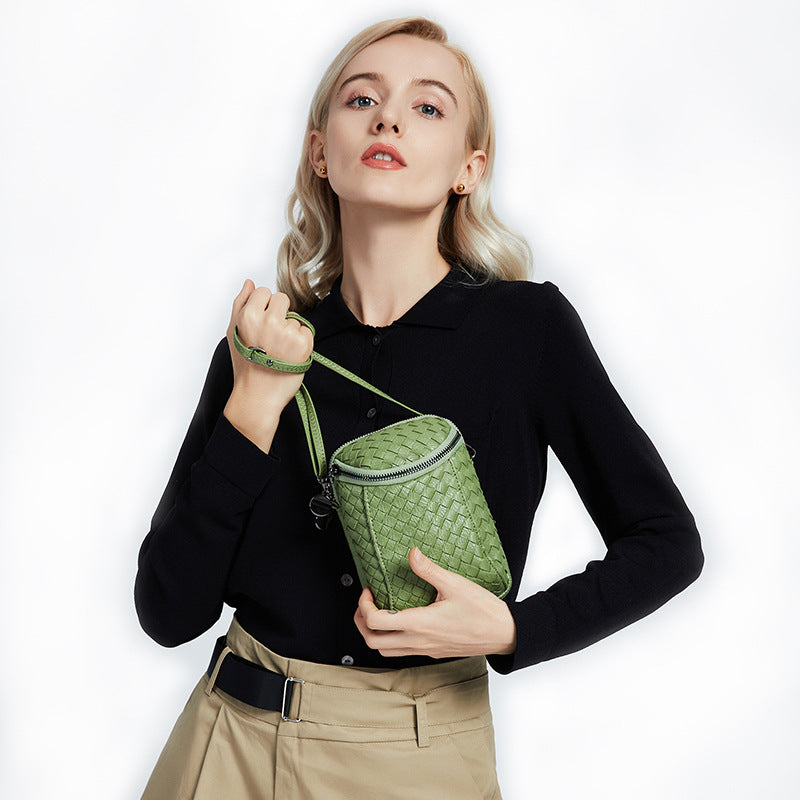 女包批发2025新款韩版单肩斜挎包迷你编织手机包零钱包  一件代发