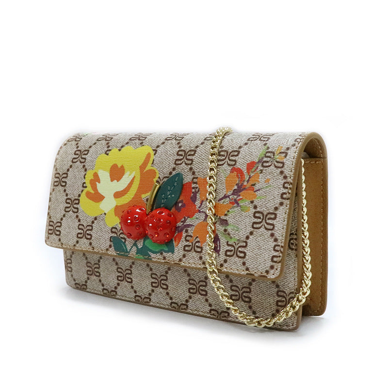 源头工厂包包女2024早春新款斜挎包时尚印花链条包包韩版单肩女包