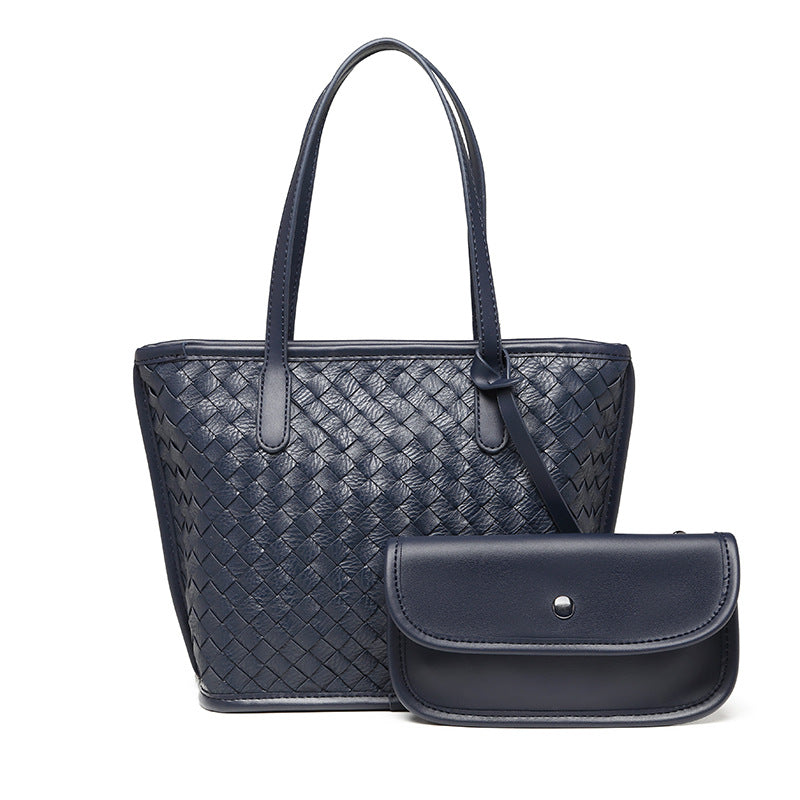 2024新款欧美菜篮子水桶包包高级感女士单肩托特包手提编织子母包