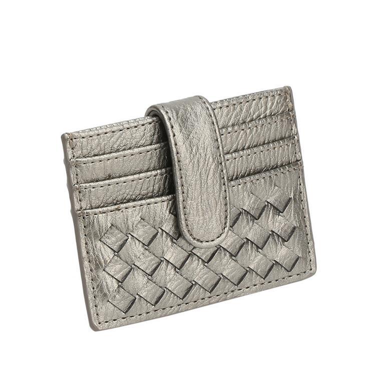 时尚超薄编织卡包纯色证件卡位卡槽证件位收纳小包便携式卡片卡套