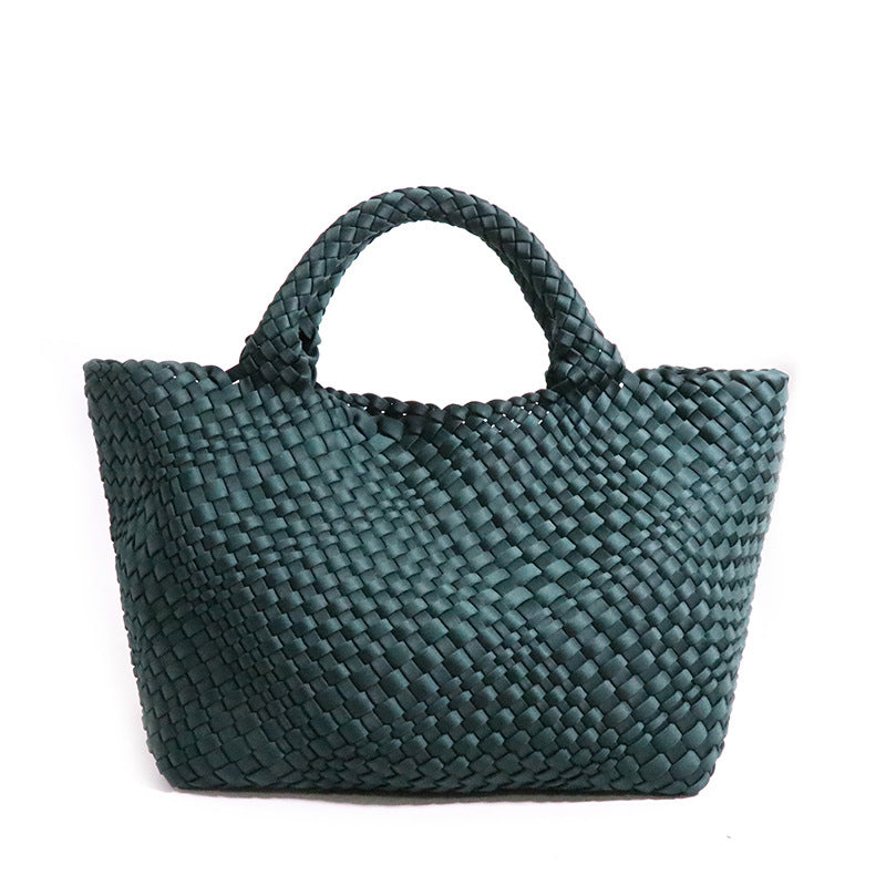 现货批发新款包包女2025韩版时尚手提包编织撞色单肩包 一件代发