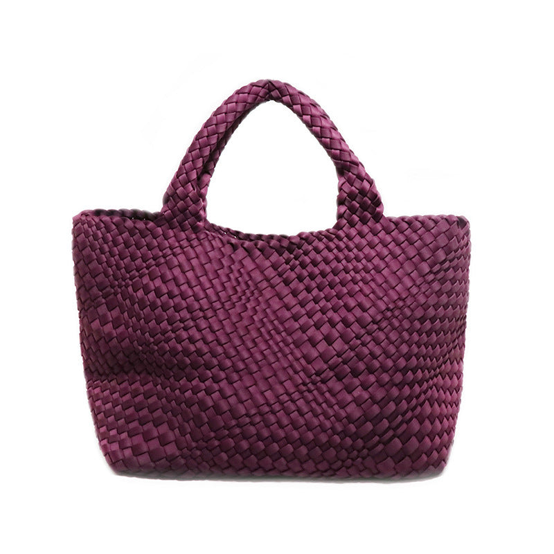 现货批发新款包包女2025韩版时尚手提包编织撞色单肩包 一件代发