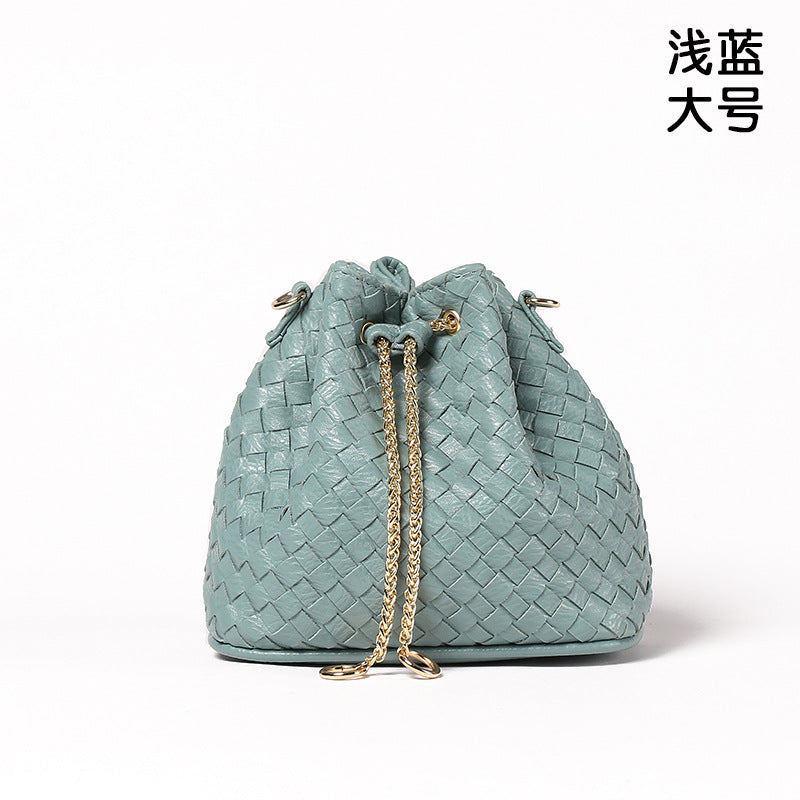 ins包包女2025新款韩版编织水桶包迷你斜挎单肩包潮女包 一件代发