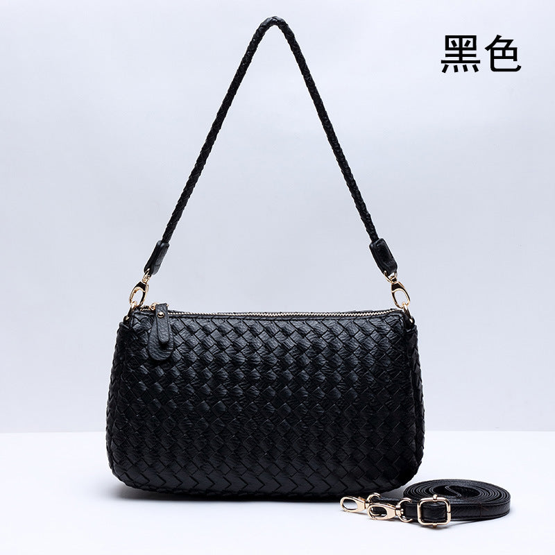 女包2024新款手工编织斜挎单肩包简约时尚腋下包手提包包一件代发