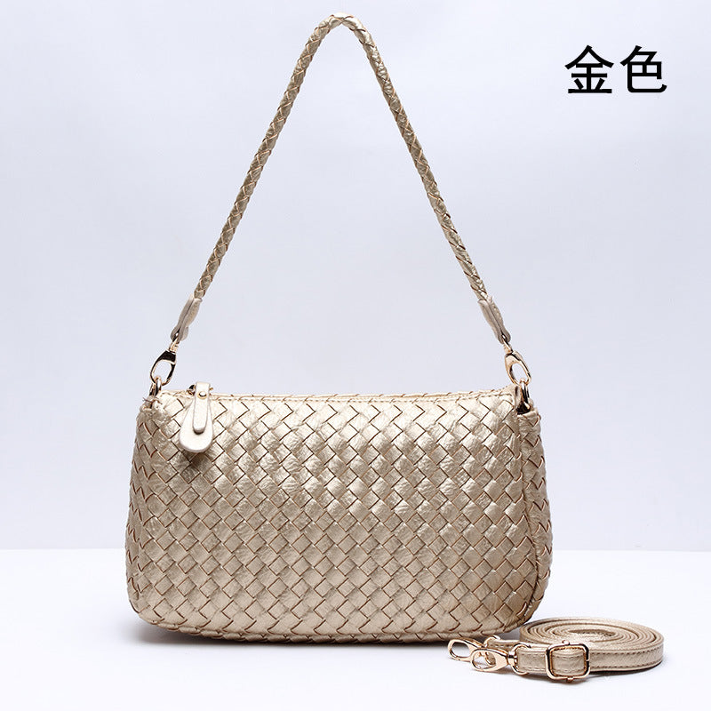 女包2024新款手工编织斜挎单肩包简约时尚腋下包手提包包一件代发
