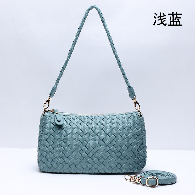 女包2024新款手工编织斜挎单肩包简约时尚腋下包手提包包一件代发