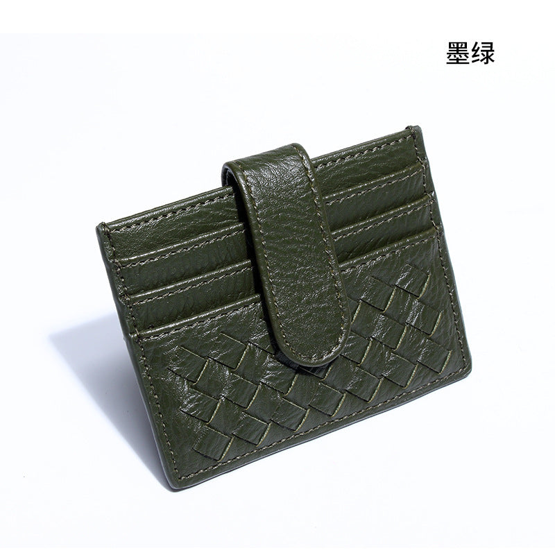 时尚超薄编织卡包纯色证件卡位卡槽证件位收纳小包便携式卡片卡套