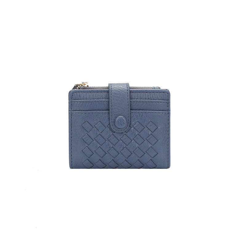 2025新款韩版手拿女包简约高级手工编织卡包短款女士钱包一件代发