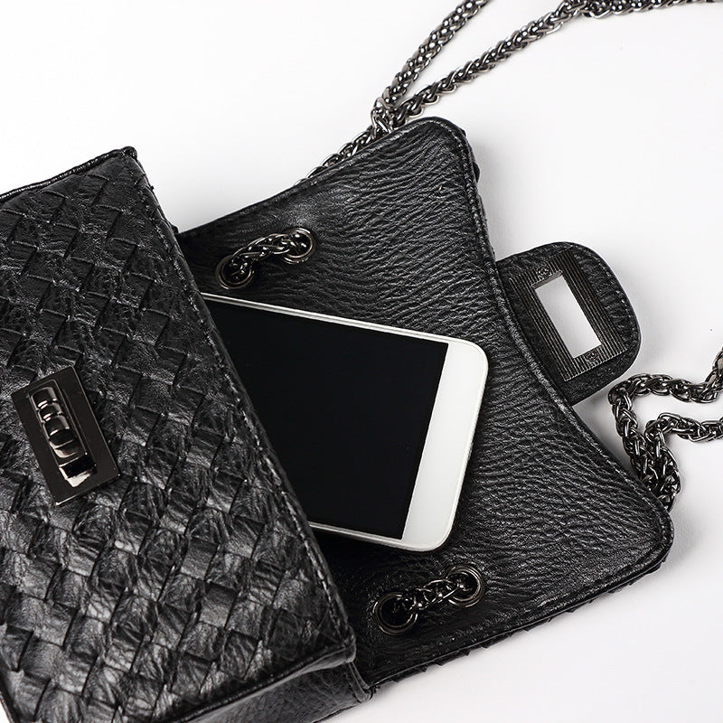 女包包2025新款小香风迷你编织链条小方包韩版时尚女包 一件代发