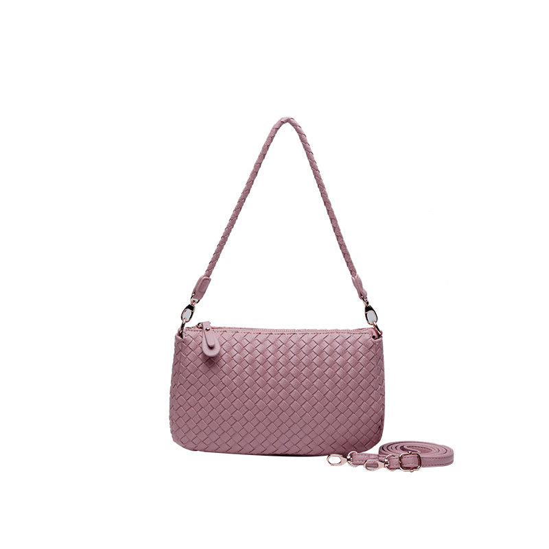 女包2024新款手工编织斜挎单肩包简约时尚腋下包手提包包一件代发