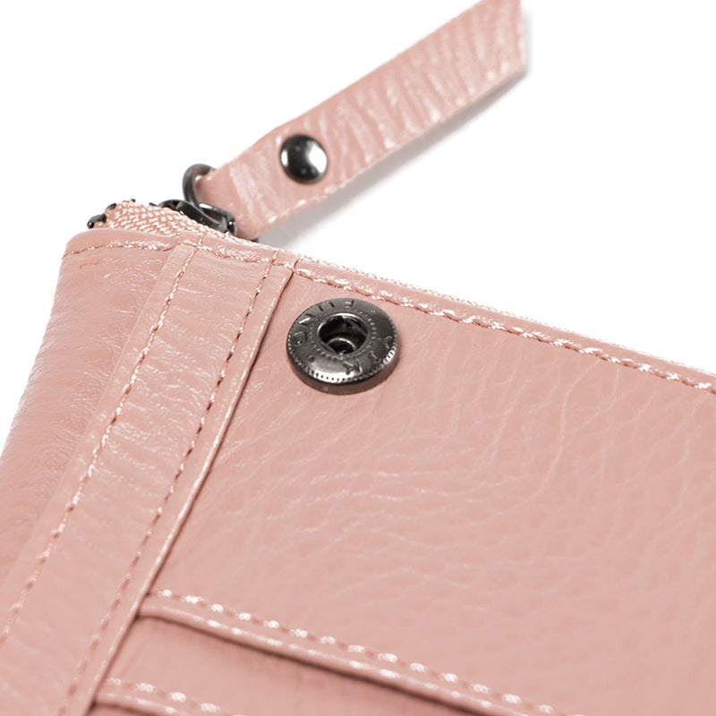 2024新款韩版时尚超薄双拉链搭两折编织女士短款钱包皮夹包