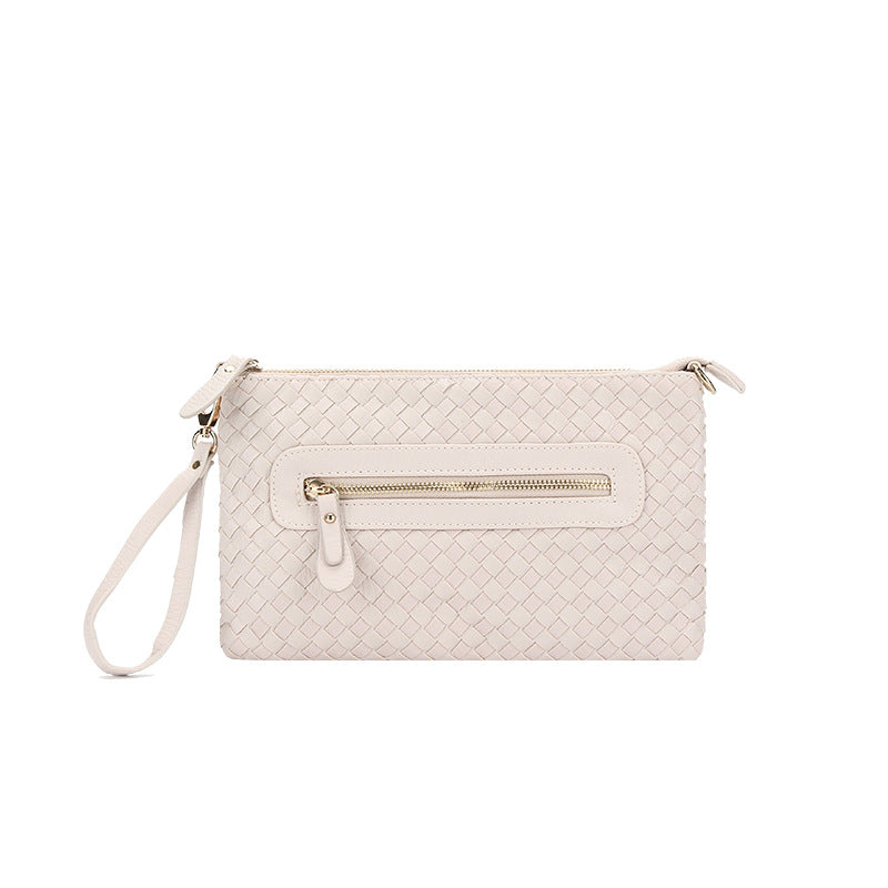 工厂直销2025新款韩版手工编织单肩斜挎多功能商务女士手拿信封包
