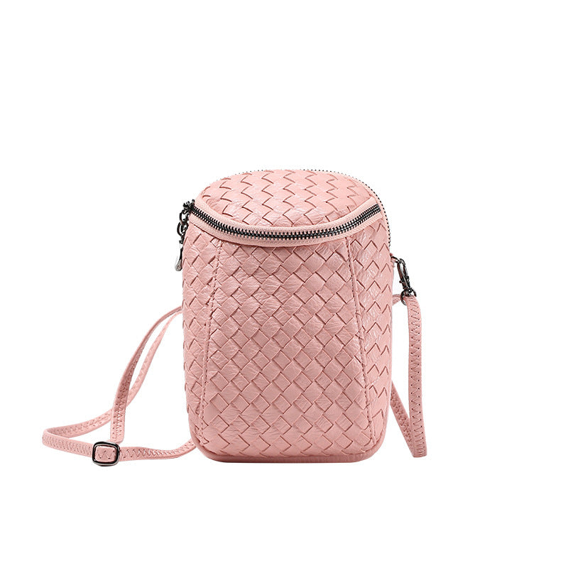 女包批发2025新款韩版单肩斜挎包迷你编织手机包零钱包  一件代发