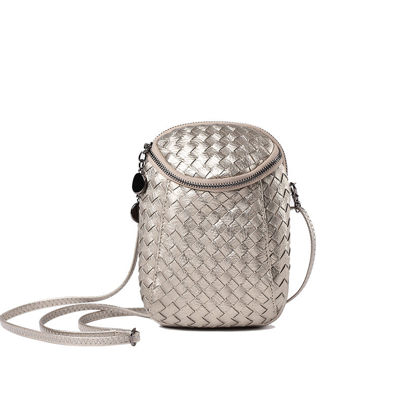 女包批发2025新款韩版单肩斜挎包迷你编织手机包零钱包  一件代发