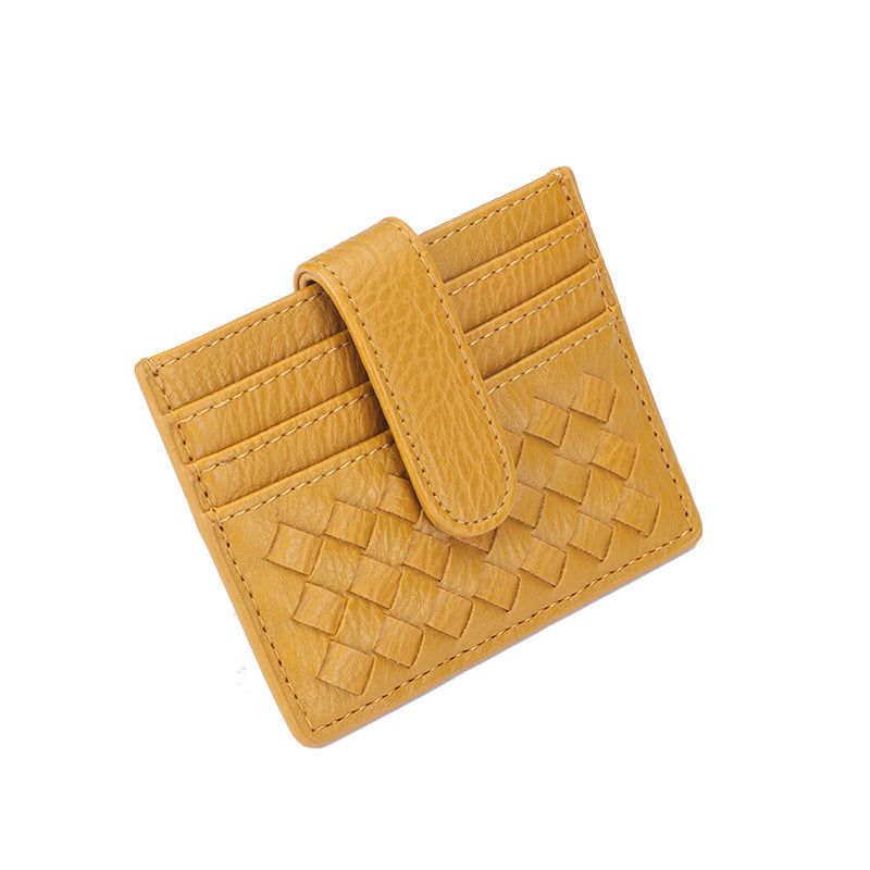 2025新款女包手工编织女钱包简约零钱包钱夹PU皮革小拉链化妆包包