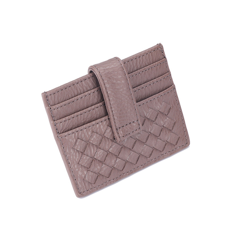 时尚超薄编织卡包纯色证件卡位卡槽证件位收纳小包便携式卡片卡套