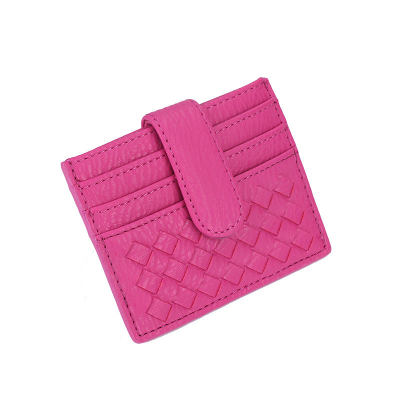 时尚超薄编织卡包纯色证件卡位卡槽证件位收纳小包便携式卡片卡套