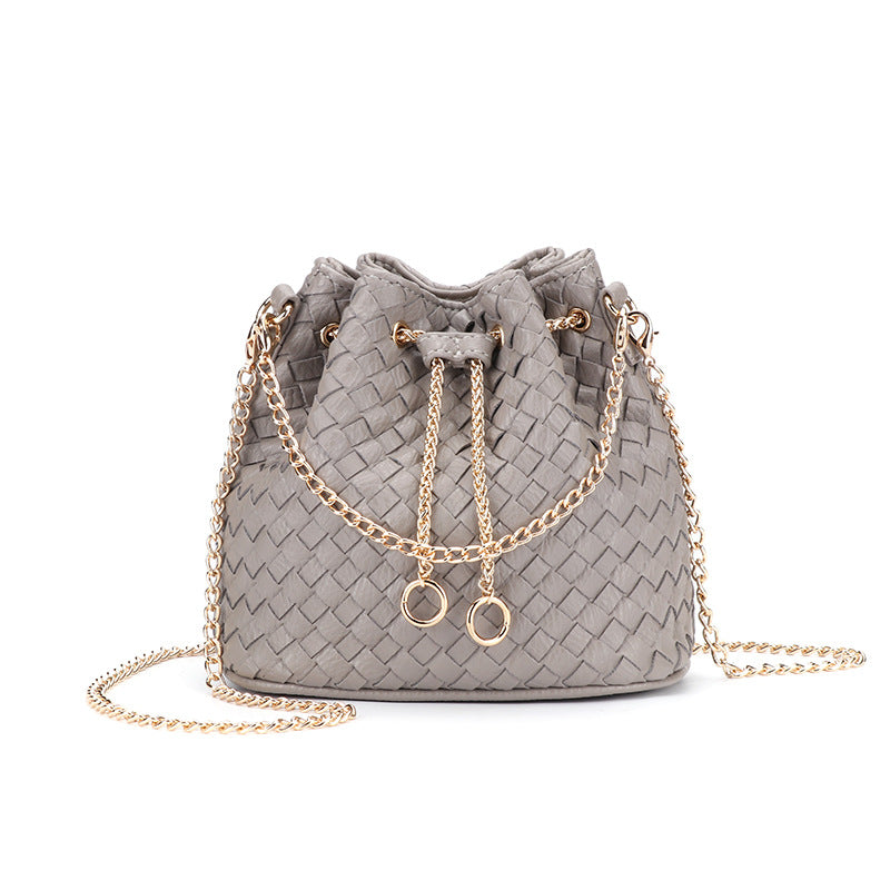 ins包包女2025新款韩版编织水桶包迷你斜挎单肩包潮女包 一件代发