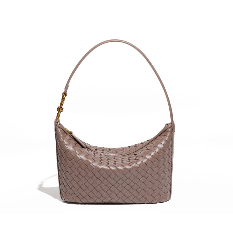 小众手工编织包包时尚单肩斜挎包休闲女简约手提饭盒包潮流腋下包