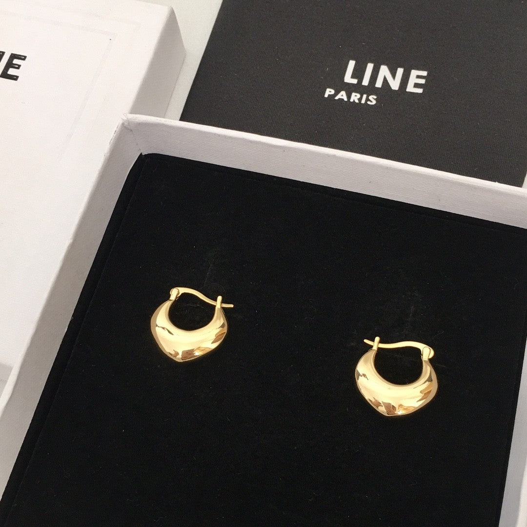 赛林家22新款几何形耳环女高级感气质cell 风光身镀金耳扣