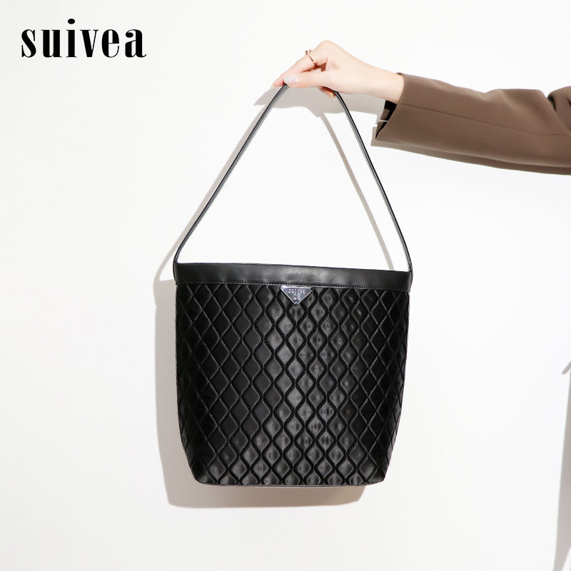 大包包女春夏新款简约大容量手提包跨境潮流百搭高级感定制水桶包