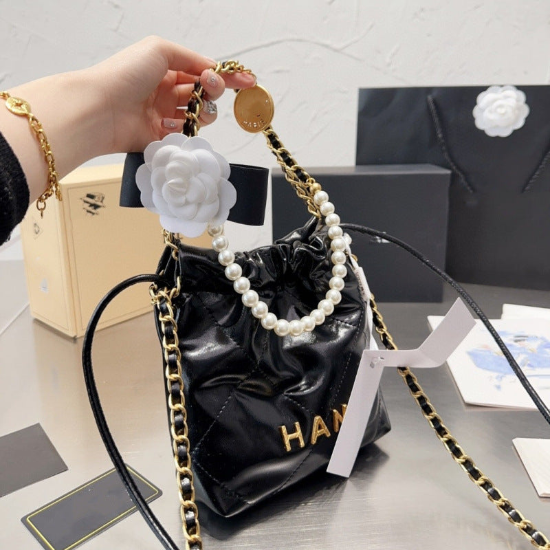 小香风菱格链条包包女2024新款春mini垃圾袋包通勤斜挎迷你托特包