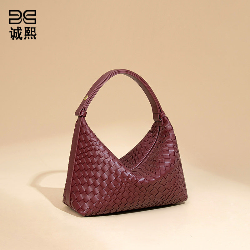 外贸批发定制腋下包手工编织饭盒包时尚百搭单肩包女士手拎饺子包