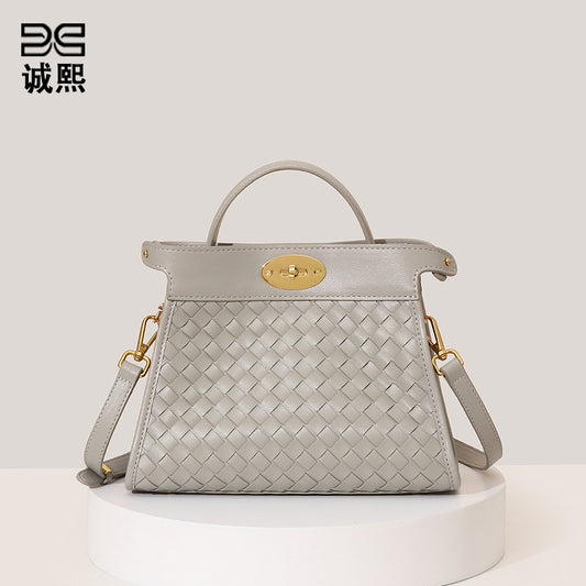 质感潮流手提包时尚编织包包高级感精致斜挎包韩版女士简约单肩包