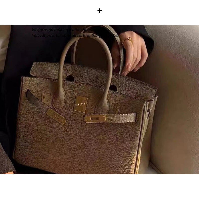 包包女荔枝纹牛皮铂金包头层牛皮凯莉包手提包BK25/30/35togo牛皮