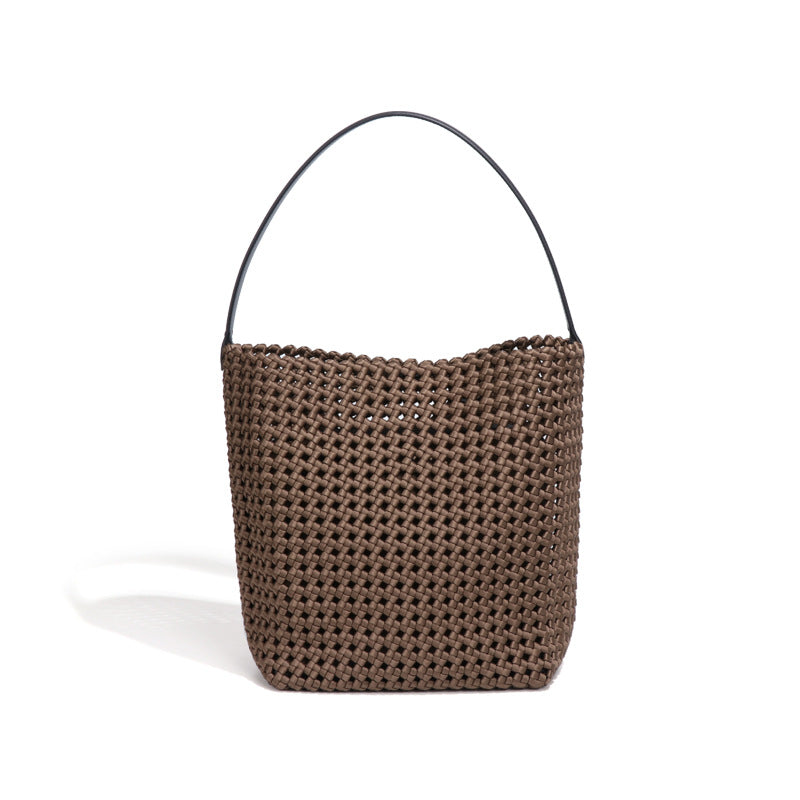 夏季新款手工编织包镂空风车结手提子母包高级感洋气单肩腋下女包