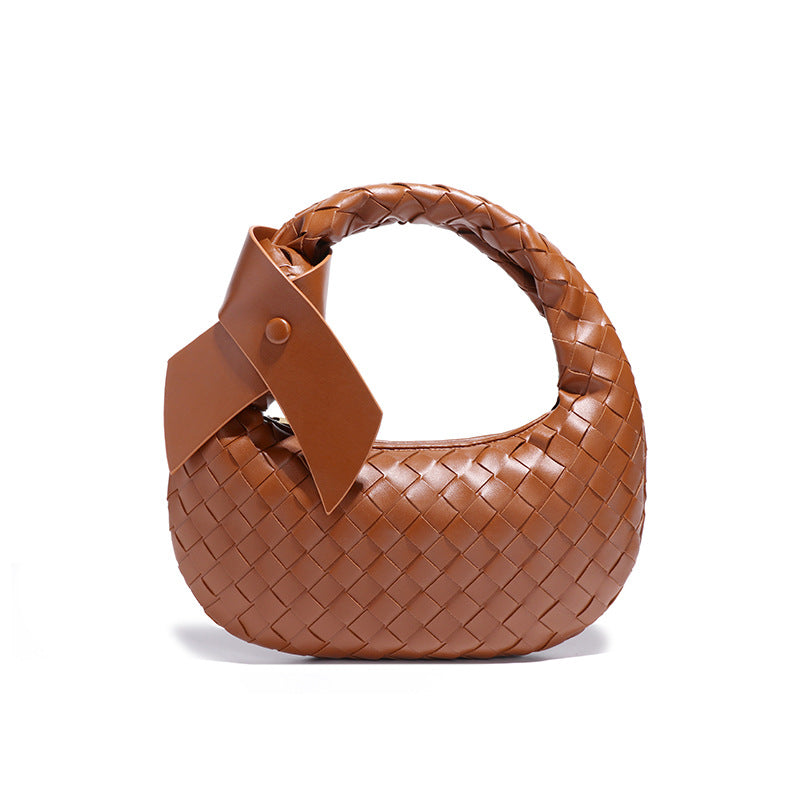 跨境亚马逊货源女包时尚质感手拎腋下包手工编织包夏季潮流饺子包