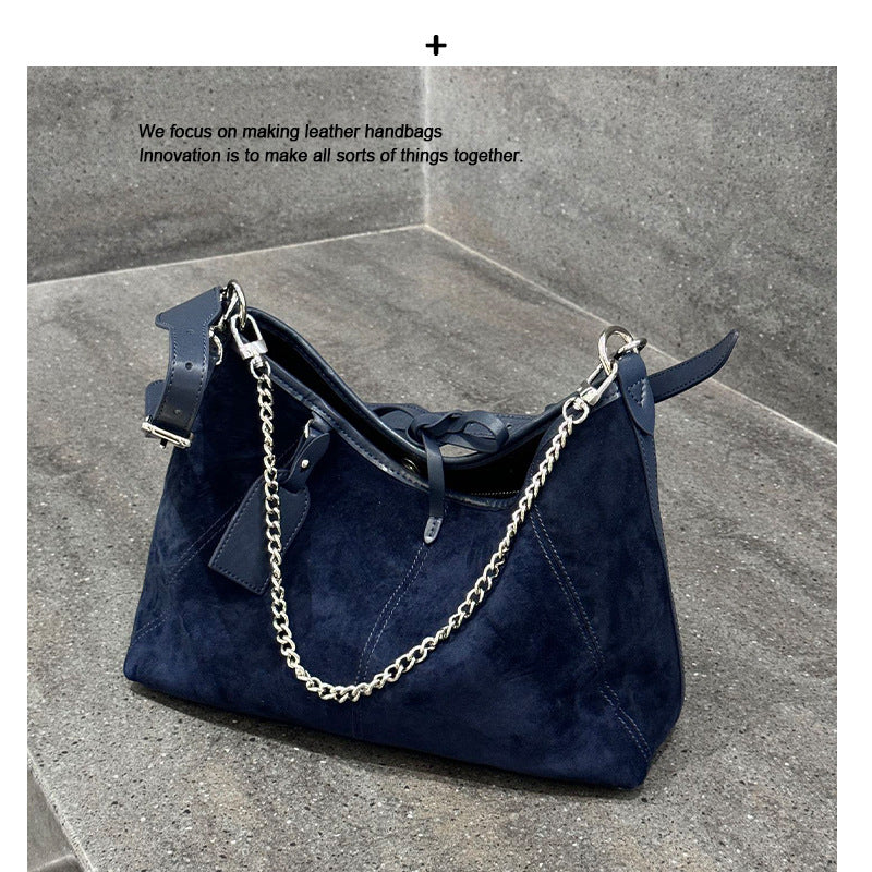 小众2024新款秋冬磨砂麂皮腋下包高级感大容量单肩斜挎托特包包女