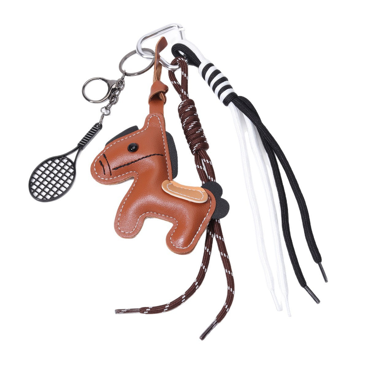 皮革包挂马年潮牌挂绳小马箱包挂件马上有钱钥匙扣搭配辅料挂坠