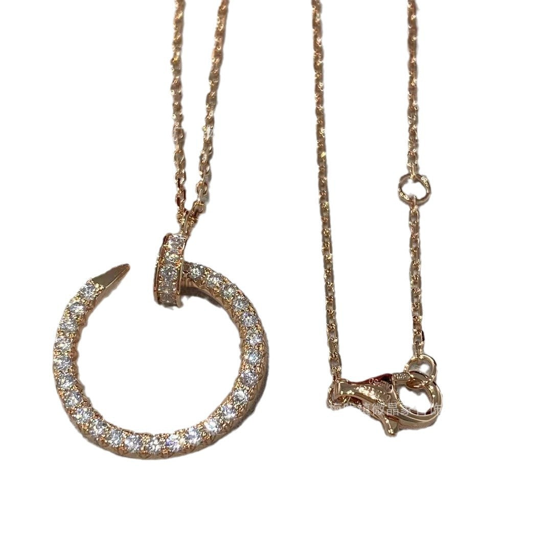 高版本卡家满钻钉子项链女潮流轻奢名媛同款高级感锁骨链厂家直销