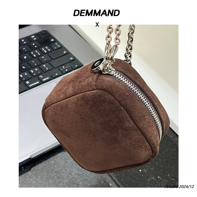 小众高级质感磨砂皮口红包女2024新款洋气百搭迷你斜挎链条包