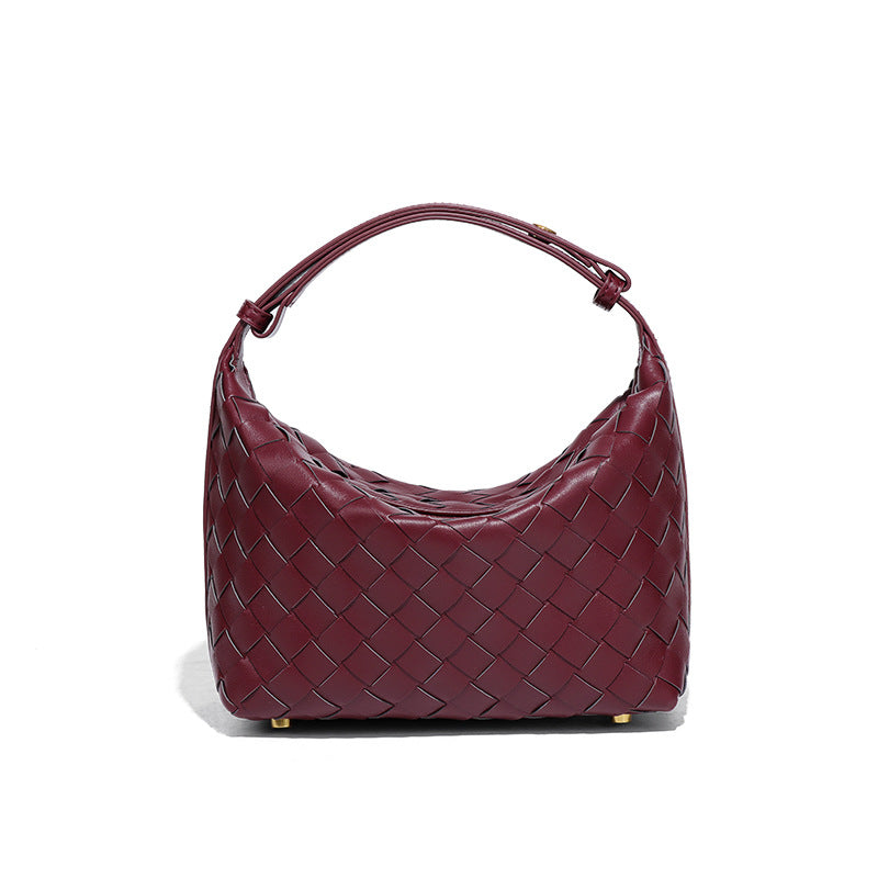 小众设计时尚休闲手拎女包百搭小清新质感单肩腋下包手工编织包包