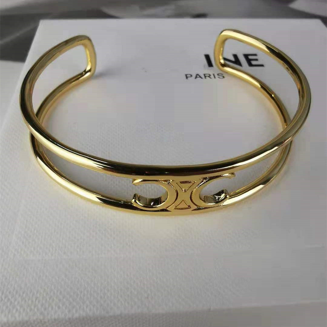 赛家复古凯旋门celi风手镯戒指法式高级感气质简约可调节手环女