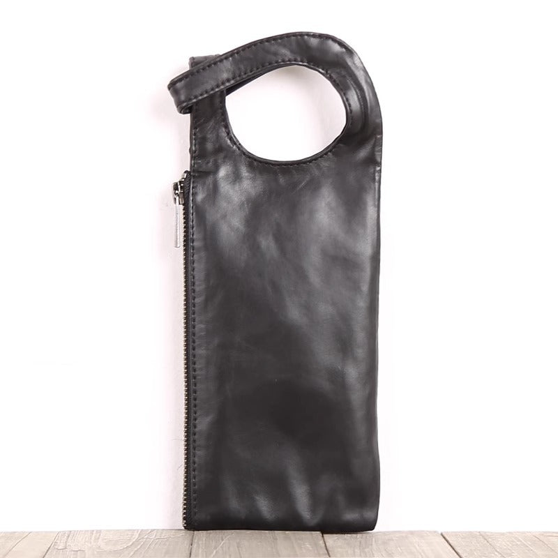 手工真皮横款钱包 植鞣头层牛皮手拎手拿包小手包男女款一件代发