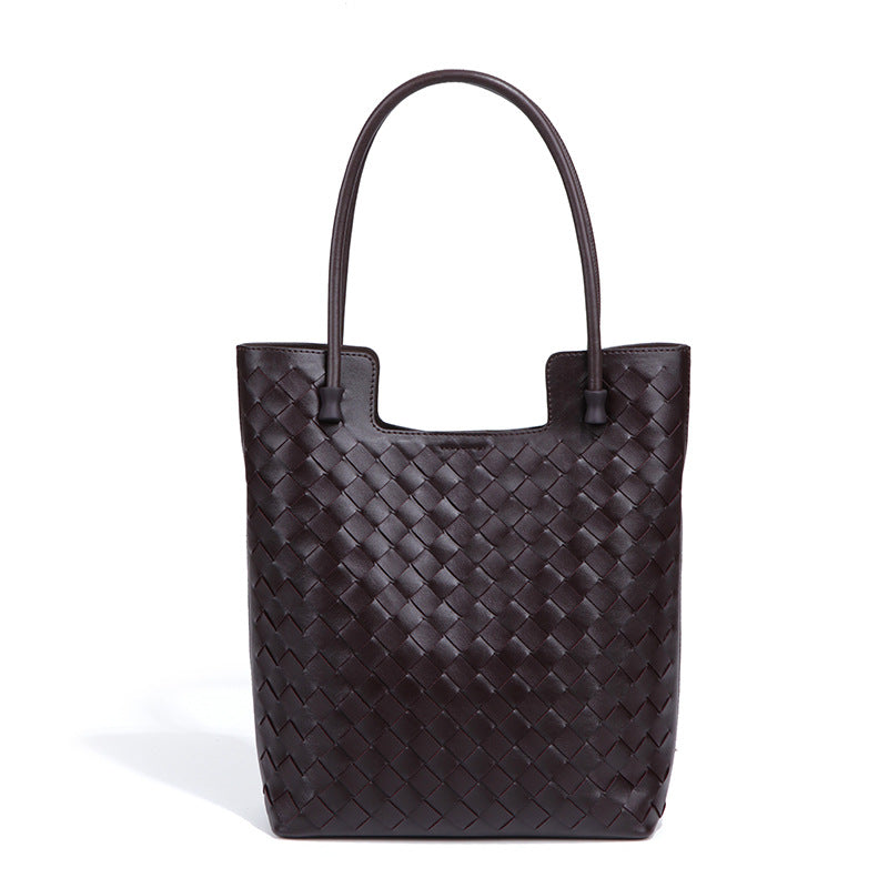 托特包2025春夏新款女包时尚编织包高级感超软皮单肩手提真皮包包