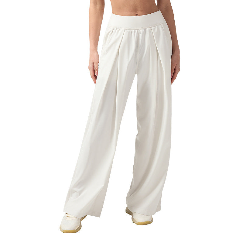 lulu网球运动裤女显瘦高腰健身长裤防晒透气速干宽松阔腿裤30“